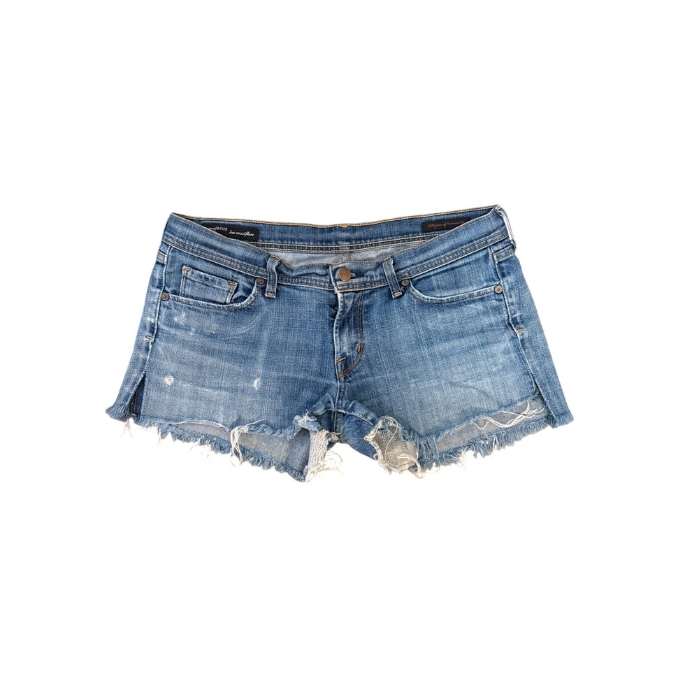Citizens of Humanity Ingrid 002 Low Waist Cut Off Denim Shorts Blue Womens 31